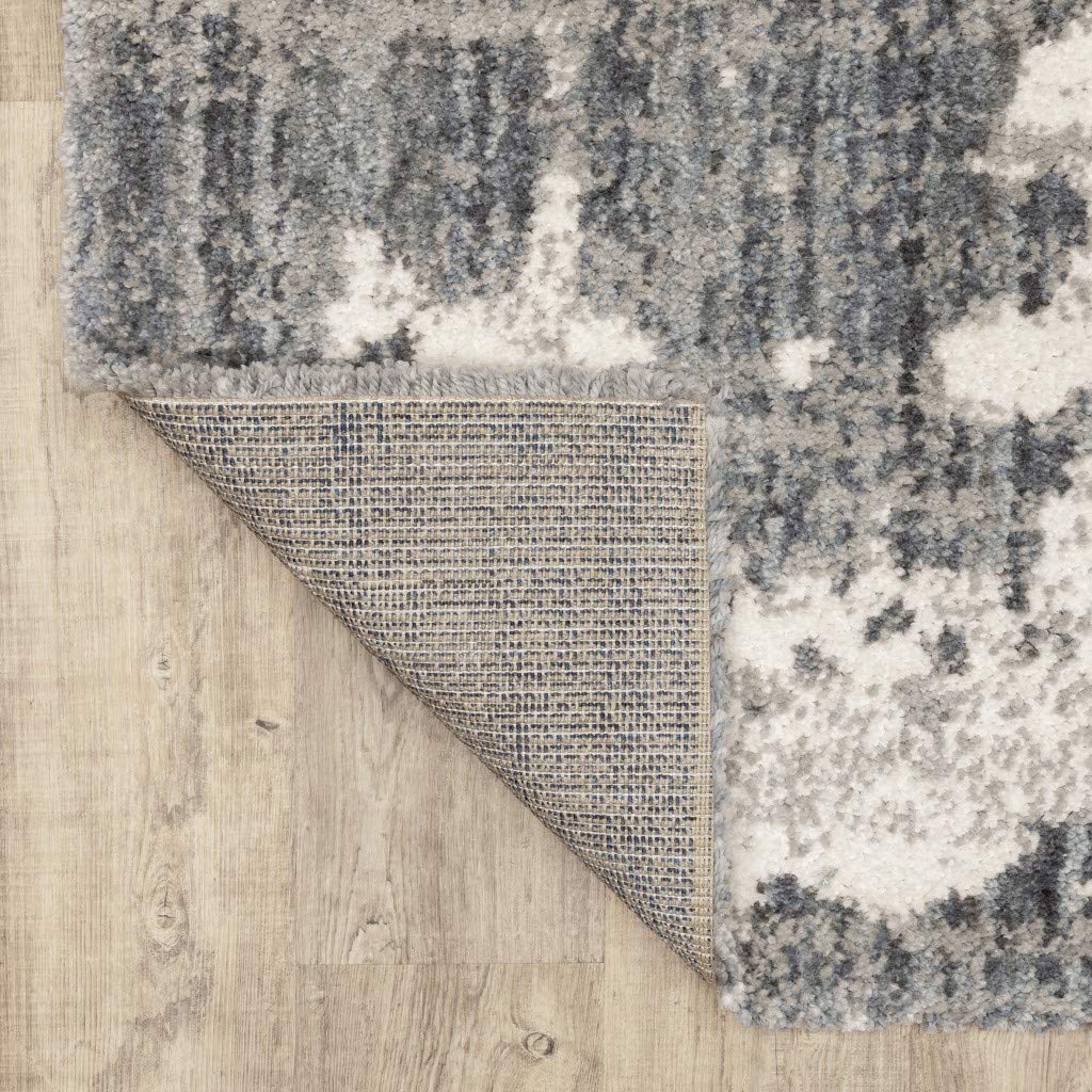 HomeRoots 2'X8' Grey and Ivory Grey Matter Runner Rug