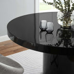 Modway Gratify 59&Quot; Round Mdf Wood Dining Table In Black Finish