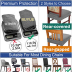 Buyue Luxury Dining Room Chair Covers Set Of 4, Easy Installation Stretchy Jacquard Armless Kitchen Chair Seat Protectors, Rear Covered- Beige- 4
