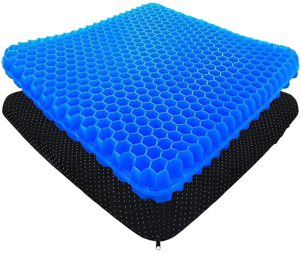 Abnol Gel Seat Cushion | Double Layer Honeycomb Pad | Breathable Cooling Pressure Relief Support | Non Slip Cover | Ergonomic Ch