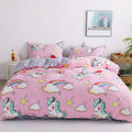 Famyo Super Soft Duvet & Bedding Set For Kids, Printed Queen Bed 250 Tc Fitted Bedsheet, 2 Pillows, 150 Gsm Reversible Ac Comfor