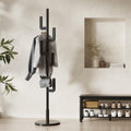 Muwuele Solid Wood Cactus Coat Rack, Freestanding Coat Rack With 6 L-Shaped Hooks And 3 Adjustable Sizes, Coat Tree For Bedroom,