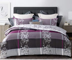 Sleepbella Comforter Twin Size, 600 Thread Count Cotton Grey Paisley & Purple Comforter Sets, Down Alternative Bedding Set 2Pcs(