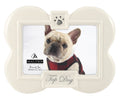 Malden International Designs Glazed Ceramic With Black Top Dog Picture Frame, 3.5x5, White