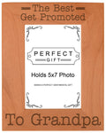 ThisWear Gift for Grandpa Best Get Promoted to Grandpa Natural Wood Engraved 5x7 Portrait Picture Frame Wood
