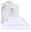 Threadmill Luxury 100% Cotton Full Bed-Sheets - 800 Thread Count Jacquard Celine Hotel White, Better Than Egyptian Cotton,4 Pc S
