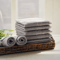 PURE HOME + LIVING Set of 8 Grey Cotton Face Towel