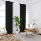 Joydeco Blackout Curtains For Bedroom 96 Inches Long,Back Tab/Rod Pocket 100% Blackout Living Room Drapes, Textured Thermal Insu