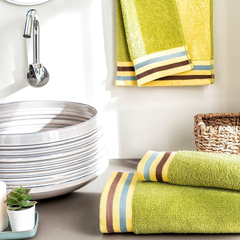 Ddecor  2 Hand Towels,Cotton,500Gsm,Green