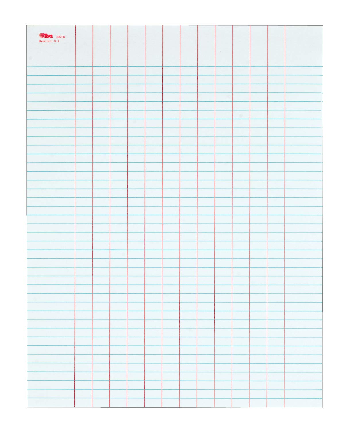Tops Data Pad, 13-Column Heavyweight 50-Sheet Pads, Box Of 10 Pads (3616)