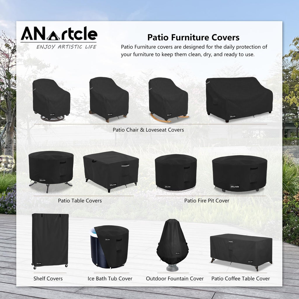 Anartcle Outdoor Swivel Lounge Chair Cover 2 Pack,Waterproof Heavy Duty Lawn Patio Chair Covers,Patio Swivel Chair Covers For Ou