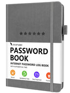 Tuparu Password Book With Alphabetical Tabs - Hardcover Internet Address & Password Organizer - Password Keeper Notebook For Com