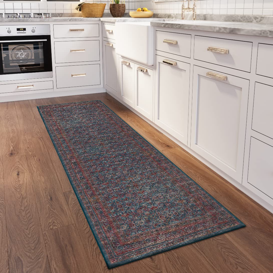 Dalyn Rugs Jericho Jc7 Navy 2'6" X 12' Rectangle Soft Runner Rug, Easy Clean, Non Shedding, Bedroom, Entry, Living Room, Dining Room, Kitchen Rug