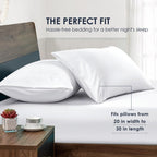 Freshculture White Pillowcases Queen Size 2 Pack - Pillowcase Set - Envelope Closure - Soft Brushed Microfiber Fabric - 20X30 In