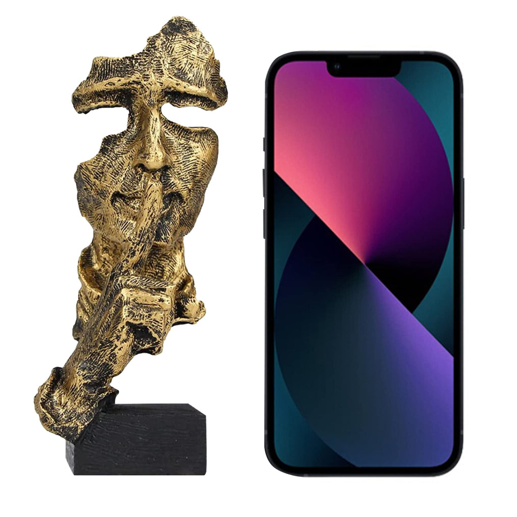 Aboxoo 3 Pcs Thinker Statue, Silence Is Gold Abstract Art Figurine, No Hear No See No Speak Modern Home Resin Sculptures Decorat