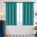 Deconovo Teal Curtains 63 Inch Length 2 Panels, Room Darkening Thermal Curtain Panels For Bedroom - 42W X 63L Inch, Teal, Set Of 2