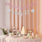 Innoru Young & Sweet Only 17 Banner - Happy 17Th Birthday Party Decor For Girls - Cheers To 17 Years Party Decorations Supplies,