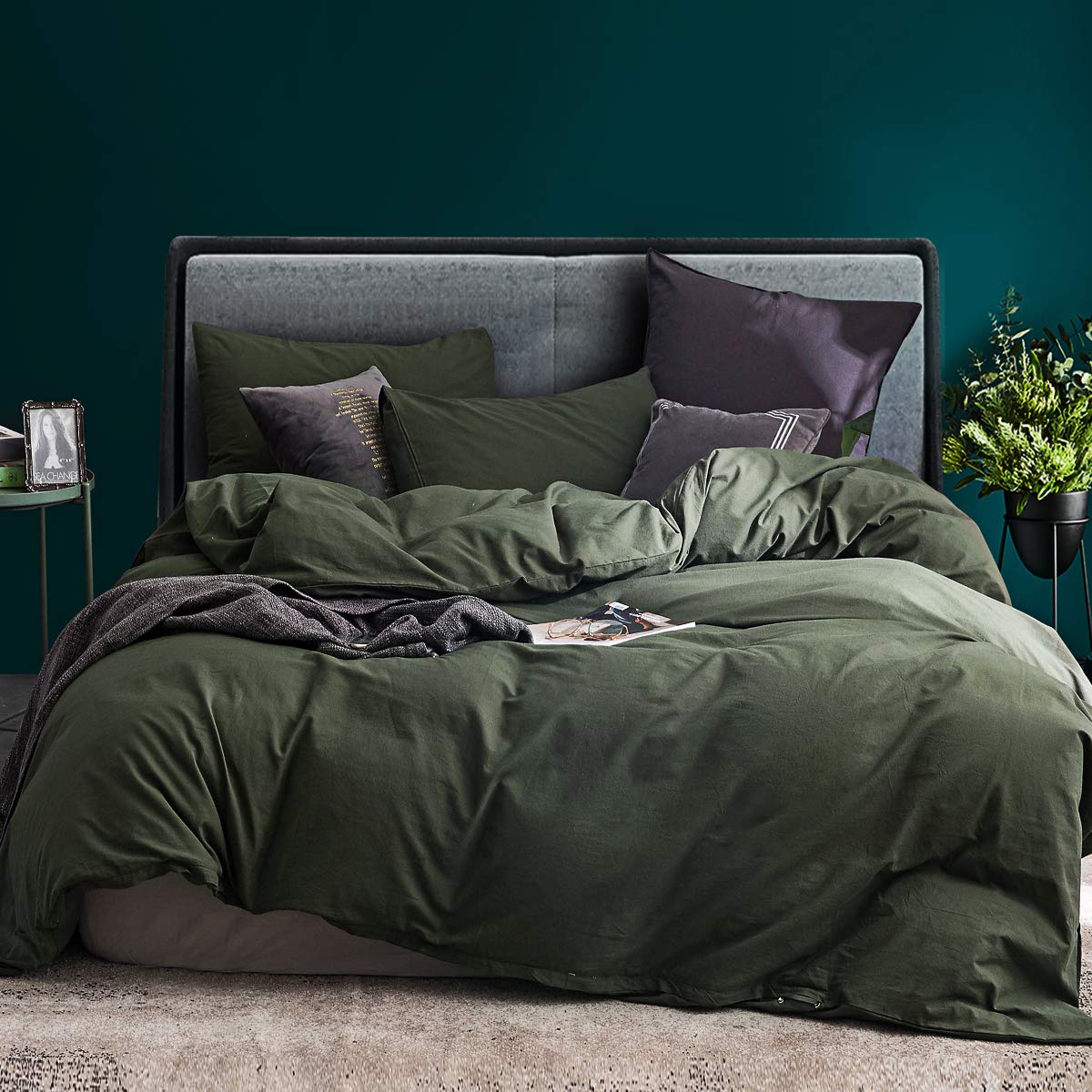 Ecocott 3 Pieces Duvet Cover Set Twin Size 100% Washed Cotton 1 Duvet Cover With Zipper And 2 Pillowcases, Ultra Soft And Easy C
