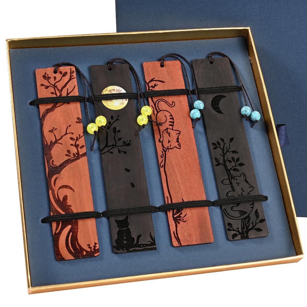 Zqzymxq 4Pcs Cute Cat Bookmarks Set For Women,Animal Book Mark Cat Lovers Gift Ideas Gifts For Readers (Cat Set)