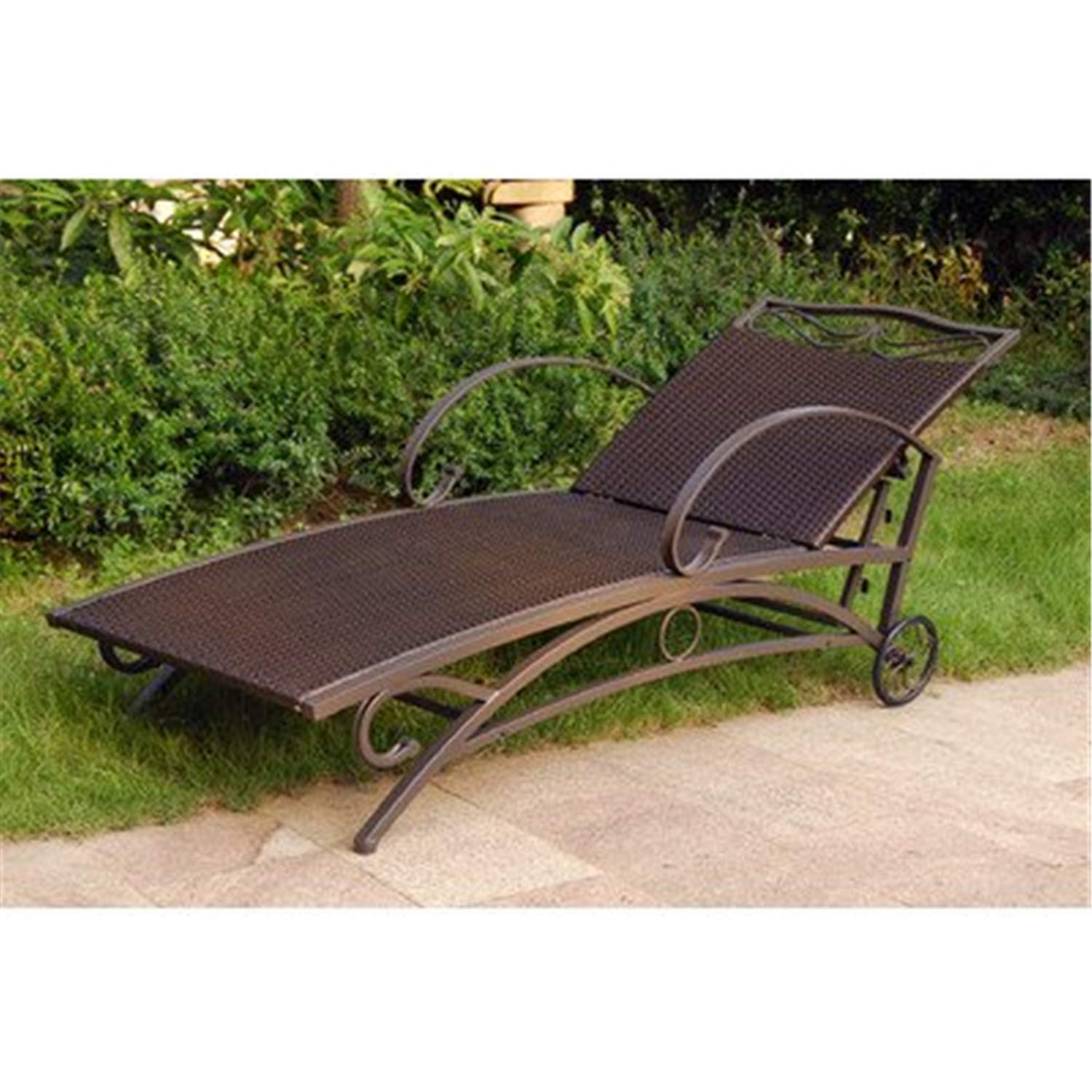 International Caravan Valencia Resin Wicker/Steel Multi Position Single Chaise Lounge