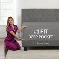 King Fitted Sheet Deep Pocket - Extra Deep Pocket Fitted Sheet King Size 18    - 21    Inch + Fitted Bed Sheets Only - King Fitt