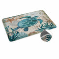 Coastal Blue Sea Turtle Nautical Map Doormat Welcome Mats Rugs Carpet Outdoor/Indoor Area Rugs For Home/Office/Bedroom,Large 24