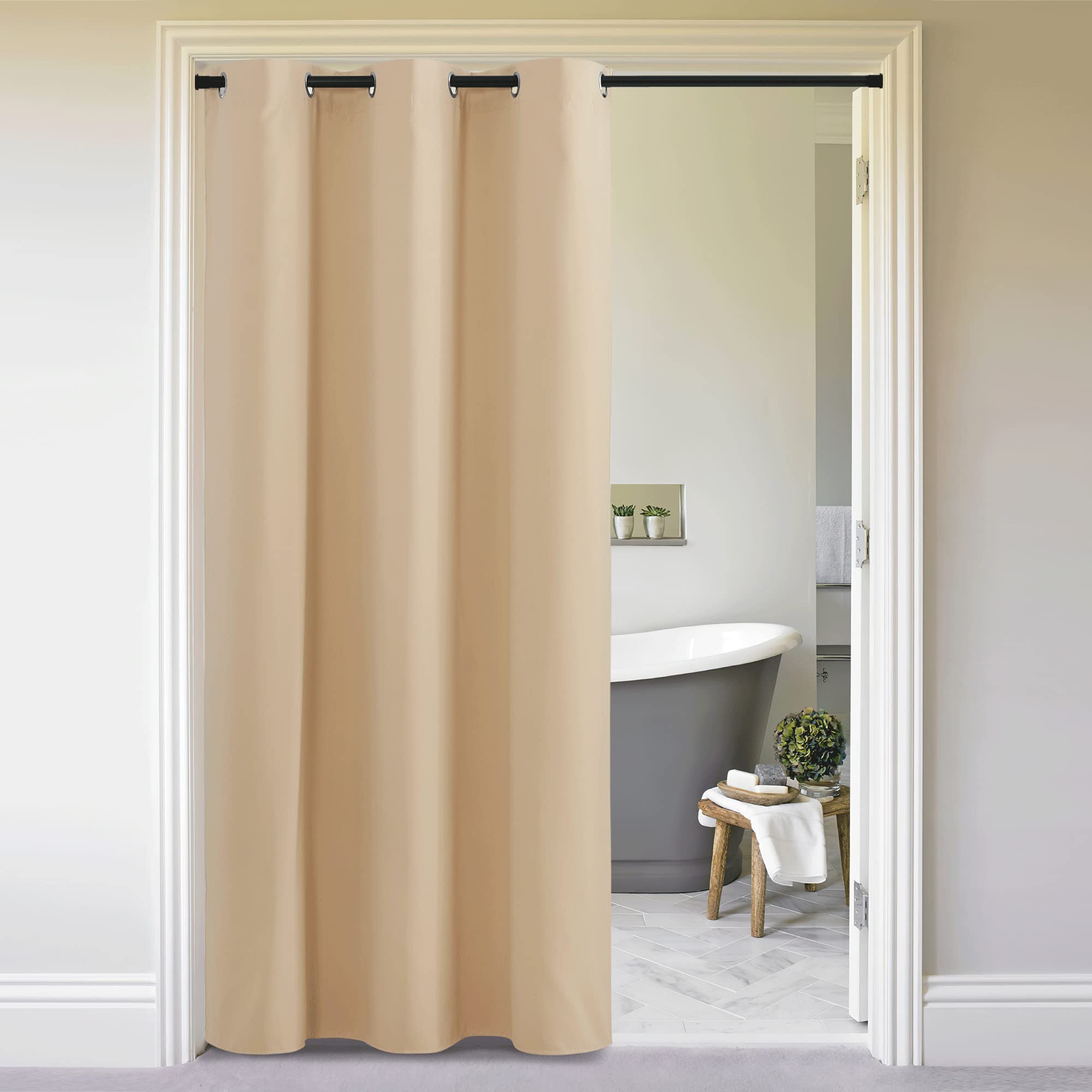 NICETOWN Door Screen Cover for Air Conditioner Room, Insulated Faux Accordion Door, Privacy Draft Keep Heat Out Bedroom Kitchen 
