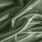 Lazzzy Blackout Velvet Curtains Green Thermal Insulated Curtains 96 Inch Long Drapes For Bedroom Living Room Darkening Window Treatments Grommet Living Room Curtains Set Of 2 Panels Sage Green