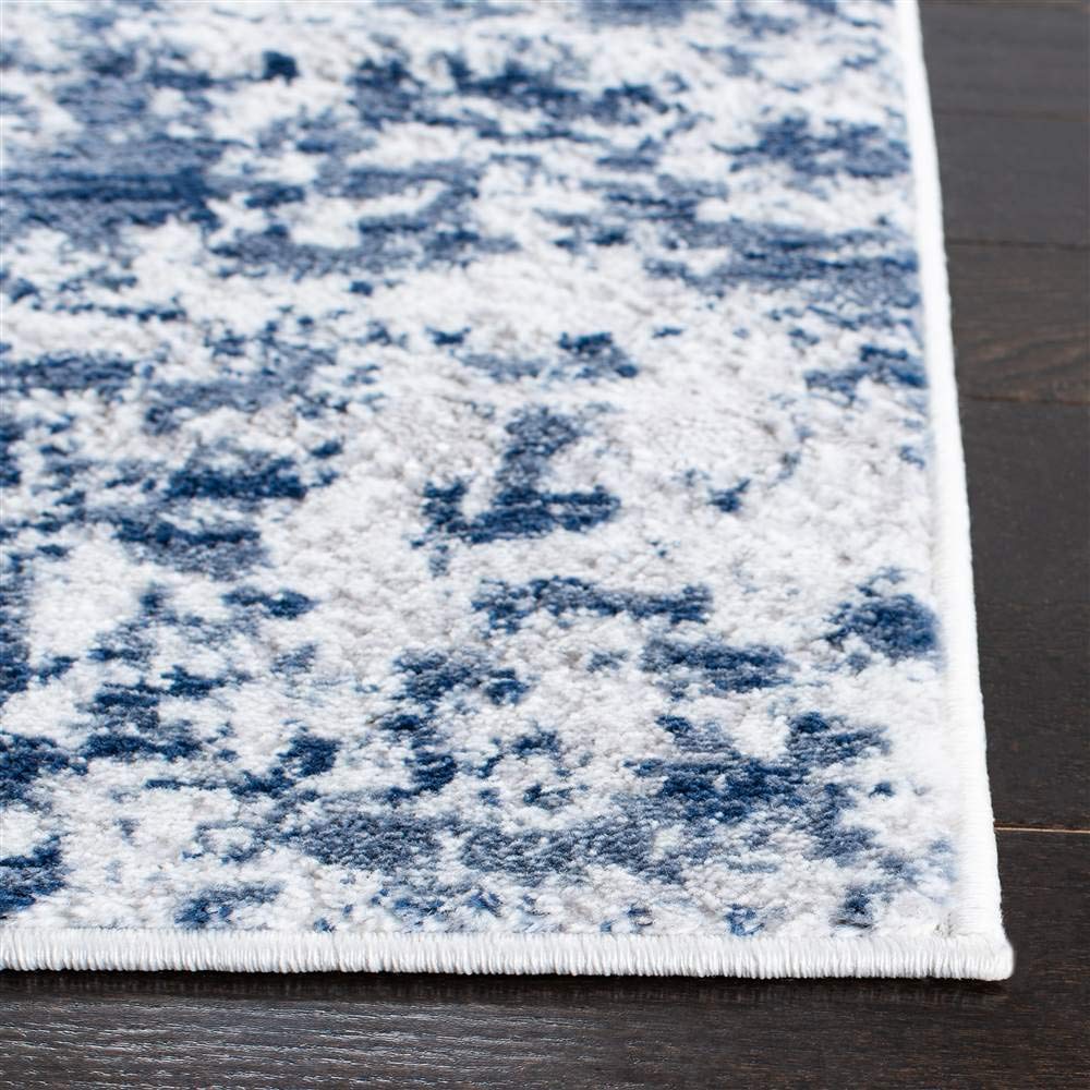 Safavieh Amelia Collection Accent Rug - 3' X 5', Navy & Grey, Modern Abstract Design, Non-Shedding & Easy Care, Ideal For High T