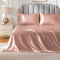Freshculture Satin Sheets Twin Xl Size, Silky Soft Satin Bed Sheets, 3 Psc Blush Satin Sheets With Deep Pocket, Similar To Silk