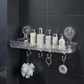 Shalvi Wall Mounted Plastic Bathroom Shelf | Bathroom Organiser Without Drill | Storage Rack | Plastic Wall Mounted Self Adhesiv