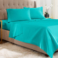 Empyrean Queen Sheets - 4 Pc Super Soft Bed Sheets Queen Size - Double Brushed Microfiber Queen Size Sheets - Hotel Luxury Teal
