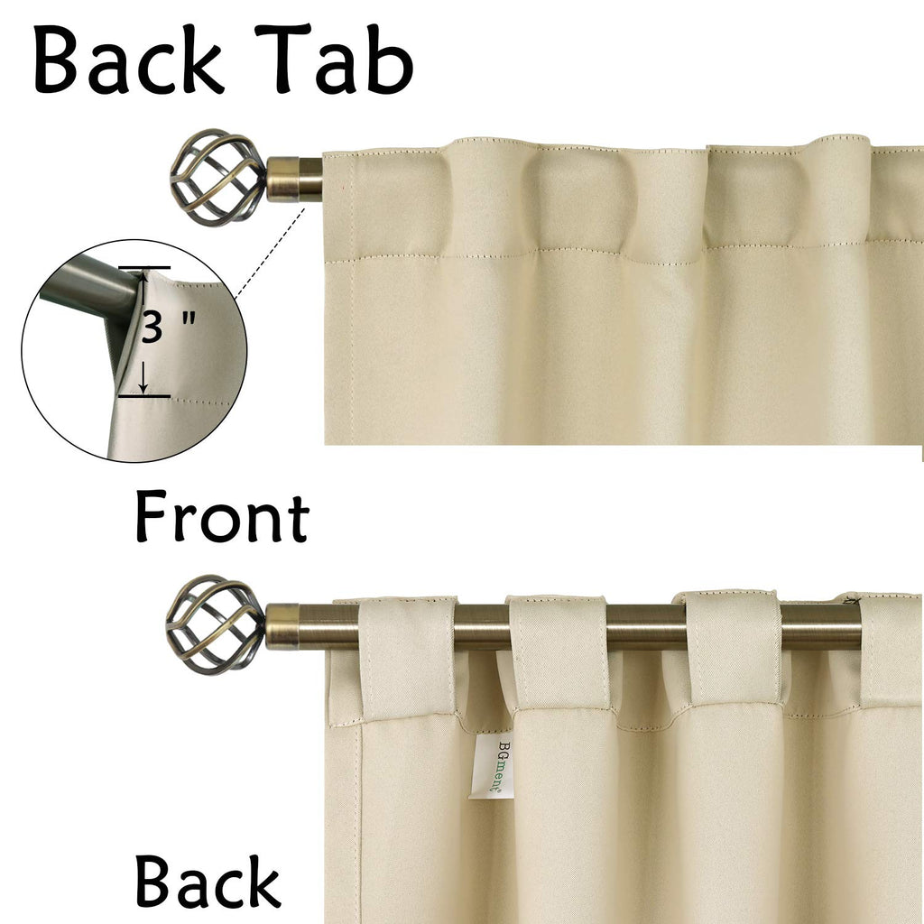 Bgment Rod Pocket And Back Tab Blackout Curtains For Bedroom - Thermal Insulated Room Darkening Curtains For Living Room, 2 Window Curtain Panels (70 X 63 Inch, Light Grey)