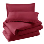 Nestl Burgundy Red Duvet Cover King Size - Soft Double Brushed King Duvet Cover Set, 3 Piece, With Button Closure, 1 Duvet Cover