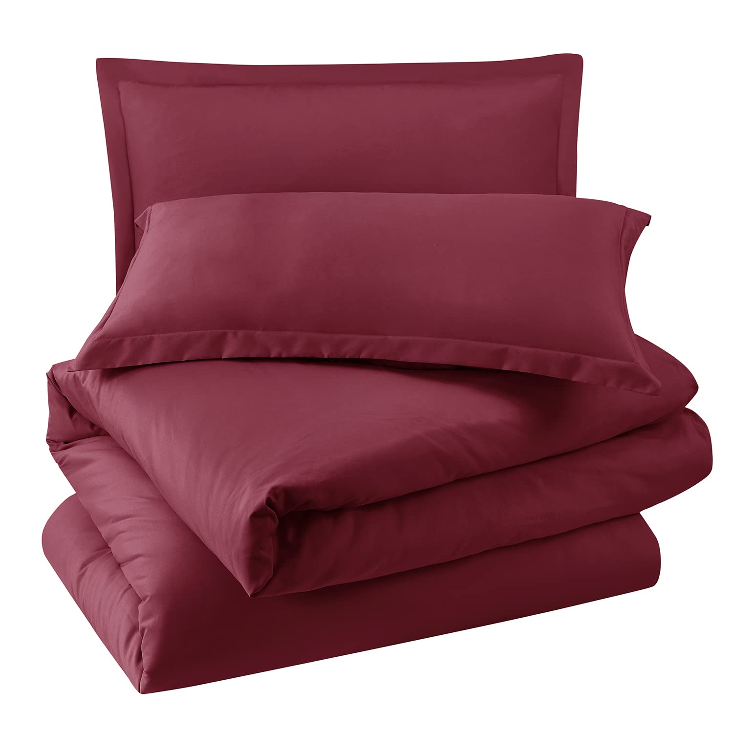 Nestl Burgundy Red Duvet Cover King Size - Soft Double Brushed King Duvet Cover Set, 3 Piece, With Button Closure, 1 Duvet Cover