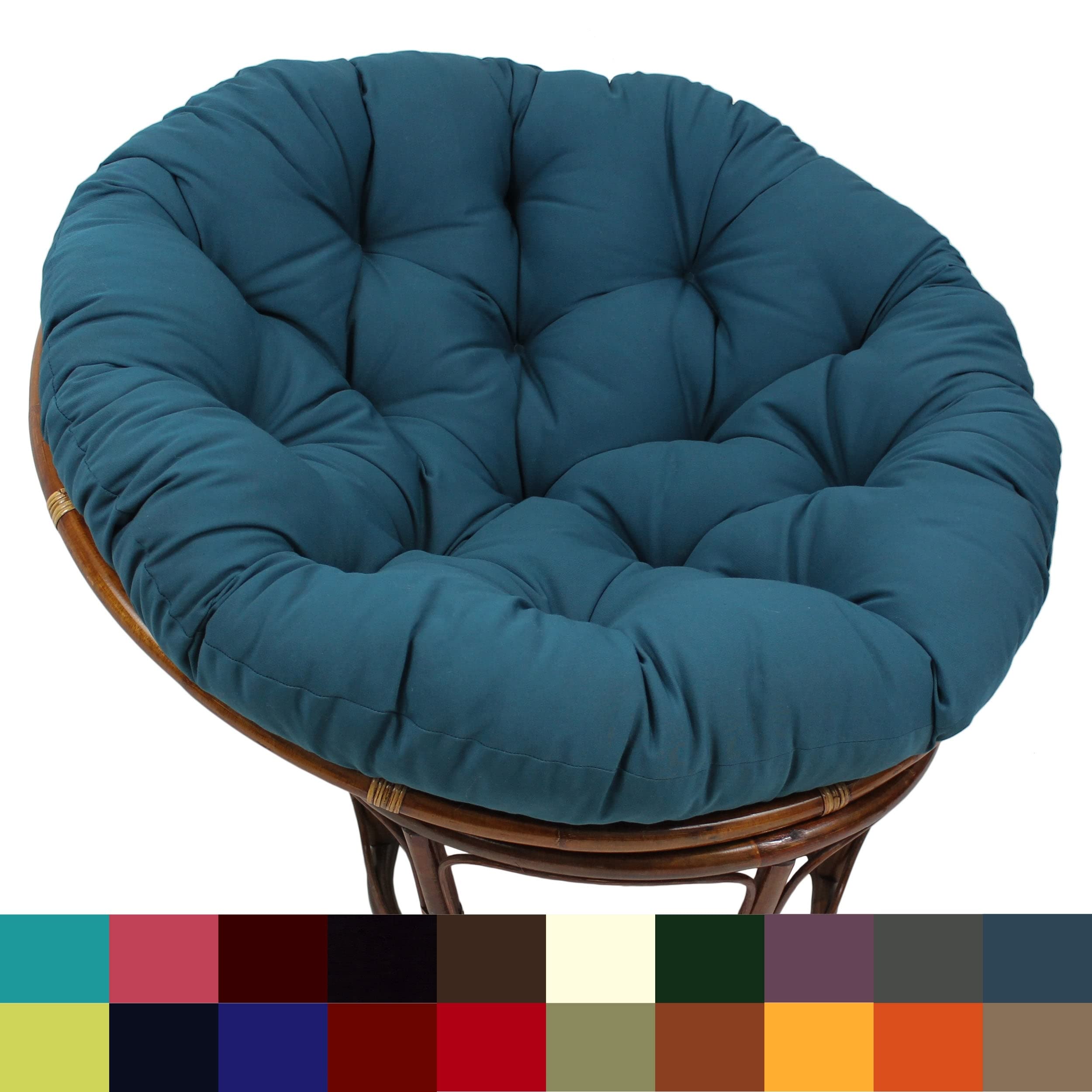 Blazing Needles Twill Papasan Cushion, 52" x 6" x 52", Ruby Red
