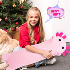 Miaohaha Plush Axolotl Toy Stuffed Animal Axolotl Toy Pillow Body Pillow Gift For Kids And Girls (Pink,90Cm/35.4In)