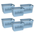 Glad Plastic Storage Basket Set, Value Pack of 6 | Open Storage Bins for Shelves, Bathroom, Pantry, Closet | Nesting Organizer B