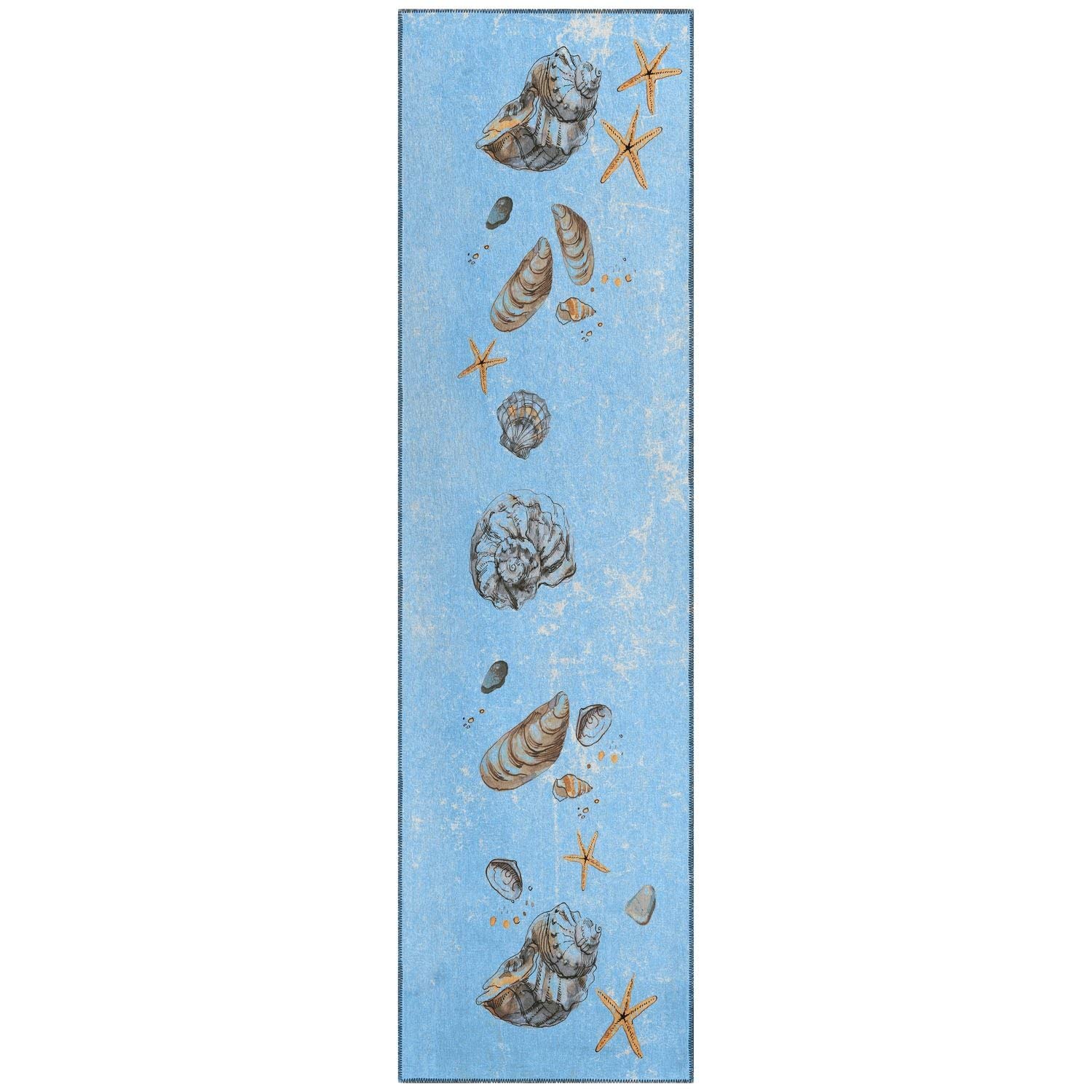 Seabreeze Sz9 Blue Coastal Rug Runner 2' 3" X 7 ' 6"