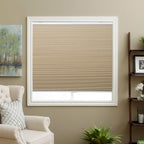 Cellular Shades Cordless Blackout Honeycomb Blinds Fabric Window Shades Ivory Beige(Blackout), 24'' W x 38'' H