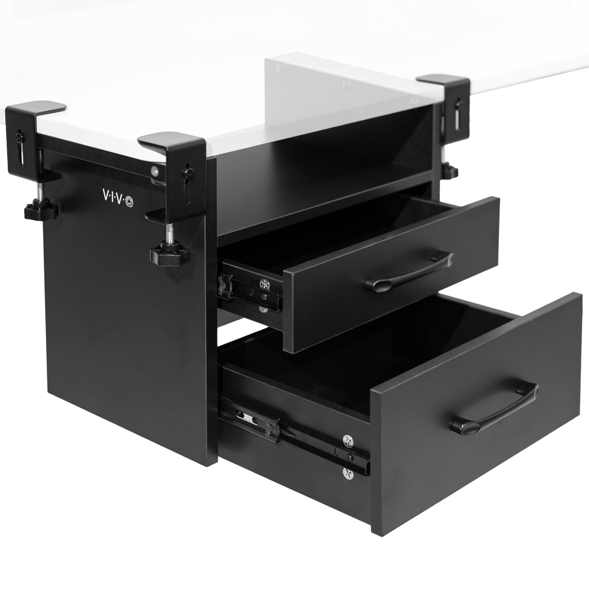 Vivo Corner Clampon Under Desk Drawer And Shelf System, Office Accessory Holder For Supplies, Gaming Devices, And More, Multil