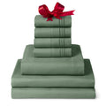 Mellanni Split King Sheet Set - 7-Piece Iconic Collection Bedding, (Including 4 Pillowcases), 16-Inch Deep Pocket, Easy Care, Extra Soft, Cooling Sheets, Brushed Microfiber - Sage