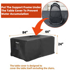 Rectangle Patio Table Cover With Umbrella Hole - 84''L X 44''W X 23''H (Cover Size