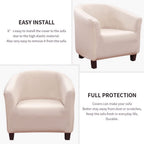 Searchi Club Chair Slipcover Stretch Barrel Chair Covers Jacquard Tub Chair Slipcovers Spandex Armchair Sofa Cover Removable Cou