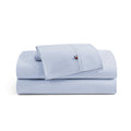 Tommy Hilfiger - Sheet Set, Cotton Percale Bedding with Matching Pillowcase, Crisp & Cool, Solid Home Essentials (Blue, Twin)
