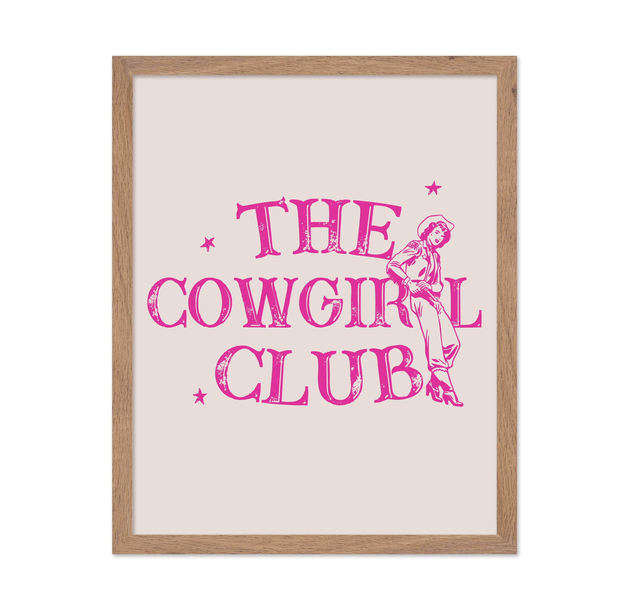 Poster Master Pink The Cowgirl Club Poster - Retro Cowgirl Print - Western Art - Wild West Art - Trendy Art - Gift for Him & Her