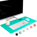 Ftc Pu Leather Desk Pad And Blotter, Non-Slip Flannelette Base, Stitched, Computer Gaming, Keyboard, Mouse Pad For Home Or Offic