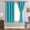 Jiuzhen Blackout Curtains For Bedroom - Thermal Insulated Room Darkening Rod Pocket Curtains For Living Room, Set Of 2 Panels With Tiebacks, 38 X 54 Inch Length, Turquoise