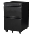 SISESOL 2 Drawer File Cabinet on Wheels,Metal Filing Cabinet with Lock,Black Rolling File Cabinets with Casters,Under Desk Offic