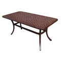 Marbella Cast Aluminum 21x42 Inch Coffee Table (Aluminum, Desert Rust)